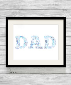 Bespoke Personalised Dad Word Art Print