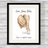 Personalised Family Holding Hands Word Art Print