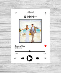 Personalised Music Song Player with Photo Word Art Print