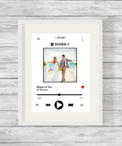 Personalised Music Song Player with Photo Word Art Print