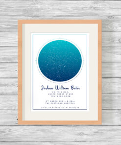 Alternative view of Personalised Night Sky Star Map Day You Were Born Print