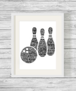 Personalised Ten Pin Bowling Word Art Print