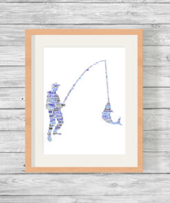 Personalised Fisherman Word Art Print