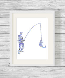 Alternative view of Personalised Fisherman Word Art Print
