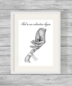 Personalised Dad & Children Family Hands Word Art Print