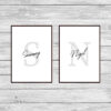 Personalised Set of Monogram His & Hers Poster Prints