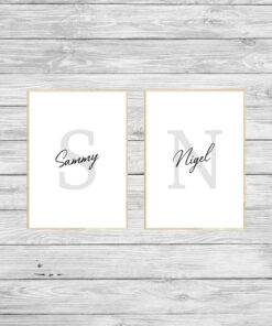 Personalised Set of Monogram His & Hers Poster Prints