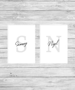 Personalised Set of Monogram His & Hers Poster Prints