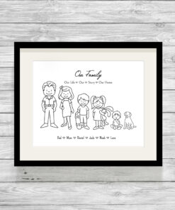 Personalised Stick Family Word Art Frame Print