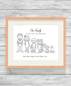 Personalised Stick Family Word Art Frame Print