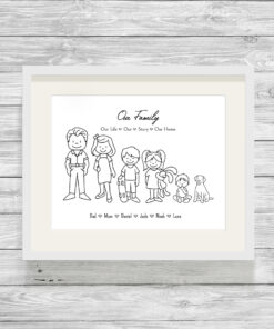 Personalised Stick Family Word Art Frame Print