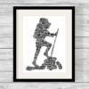 Hiker Personalised Word Art Picture Print