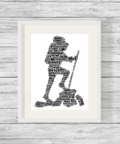 Hiker Personalised Word Art Picture Print