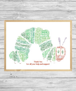 Teacher Caterpillar Personalised Word Art Print