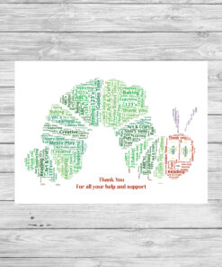 Teacher Caterpillar Personalised Word Art Print