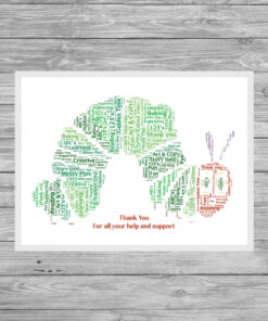 Teacher Caterpillar Personalised Word Art Print