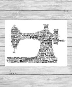 Personalised Sewing Machine Word Art Print