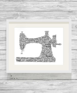Personalised Sewing Machine Word Art Print
