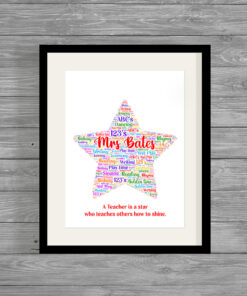 Teacher Star Personalised Word Art Print
