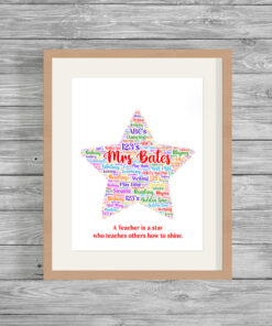 Teacher Star Personalised Word Art Print