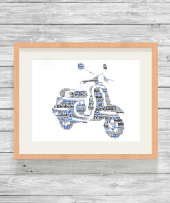 Personalised Vespa Word Art Print