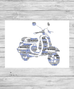 Personalised Vespa Word Art Print