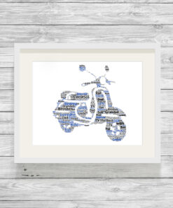 Personalised Vespa Word Art Print