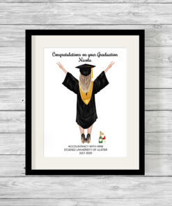 Female Graduate Personalised Word Art Print