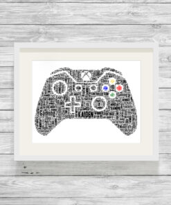 Gaming Controller Personalised X Box Word Art Print