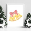 Personalised Christmas Bells Word Art Picture Print Gift