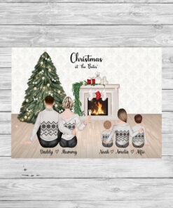 Personalised Family Portrait Christmas Picture Print
