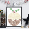 Personalised Christmas Pudding Word Art Print