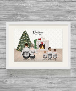 Personalised Family Portrait Christmas Picture Print