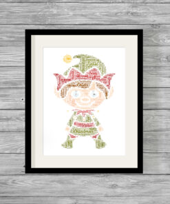 Alternative view of Personalised Christmas Elf Word Art Print Picture
