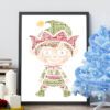 Personalised Christmas Elf Word Art Print Picture