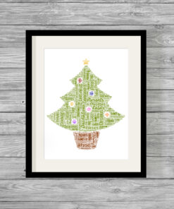 Alternative view of Personalised Christmas Tree Word Art Picture Print