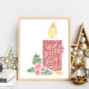 Personalised Christmas Candle Word Art Print Picture