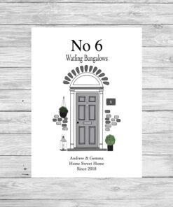 Personalised New Home Door Word Art Print