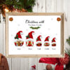 Personalised Christmas Gnomes Picture Print