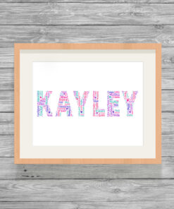 Personalised Name Word Art Print Picture Frame