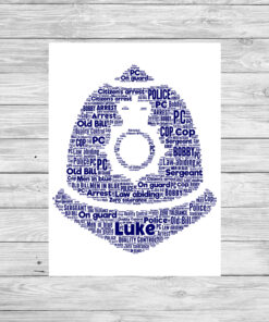 Personalised Policeman Word Art Picture Print