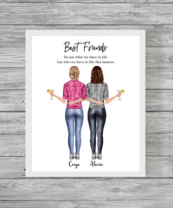 Personalised Friends Word Art Picture Print