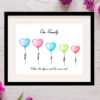 Personalised Family Portrait Balloons Picture Print