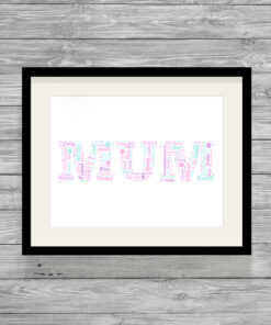 Personalised Mum Word Art Picture Print Frame