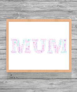 Personalised Mum Word Art Picture Print Frame