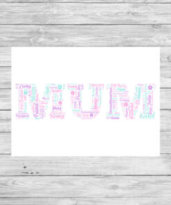 Personalised Mum Word Art Picture Print Frame