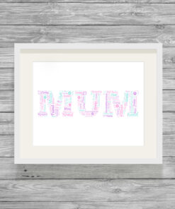 Personalised Mum Word Art Picture Print Frame