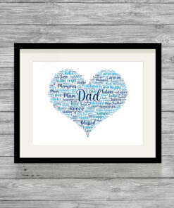 Alternative view of Personalised Dad Heart Word Art Print Frame