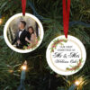 First Married Christmas Personalised Photo Bauble