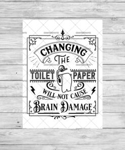 Changing The Toilet Paper Funny Humour Home Print